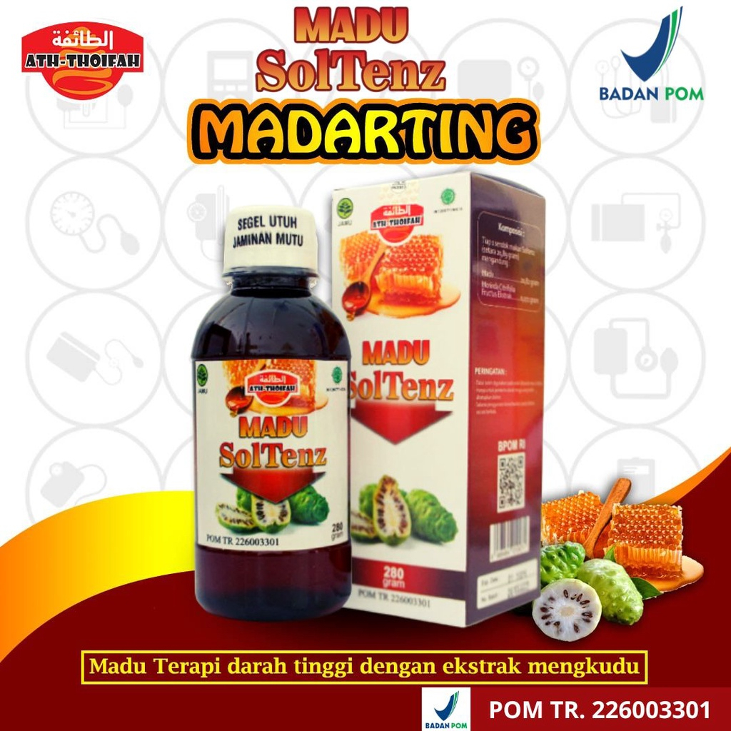 Madu Darah tinggi MADARTING SOLTENZ original Madu Penurun Tensi 280 gr