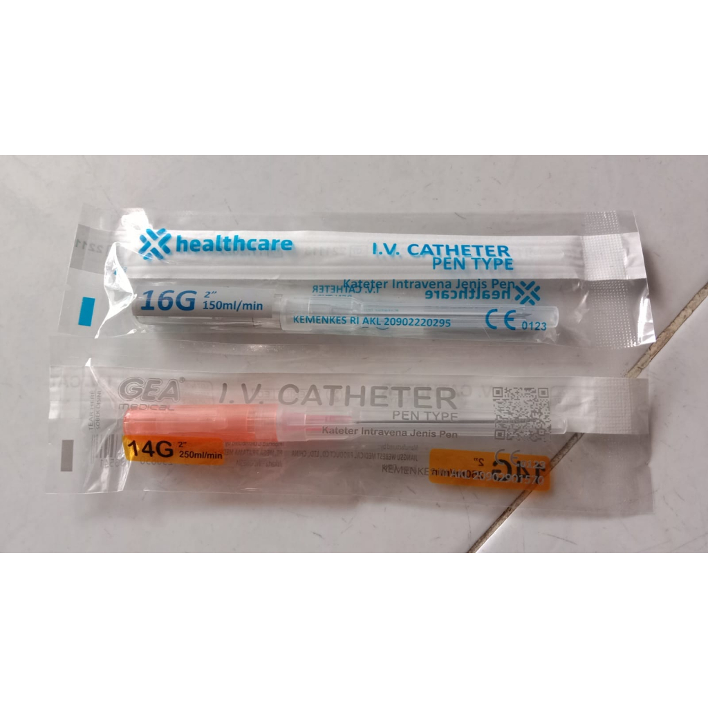 TBI Jarum Piercing Needle Catheter Steril Tindik Anting Perut 12 14 16 18g