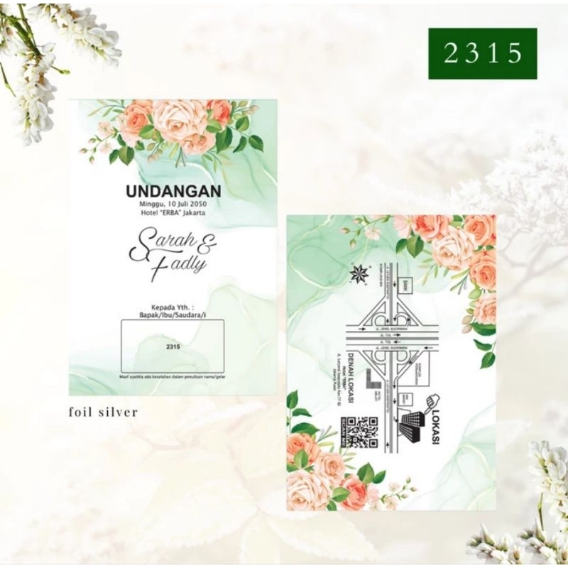 ERBA 2315 BLANGKO UNDANGAN Nikah Pernikahan Khitanan Era Baru