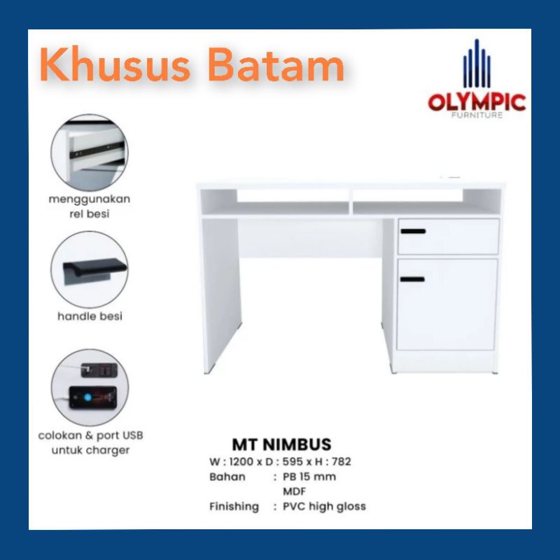 Olympic Mt Nimbus meja laptop/meja kantor/meja tulis/meja kasir/meja kerja/meja serbaguna(khusus bat