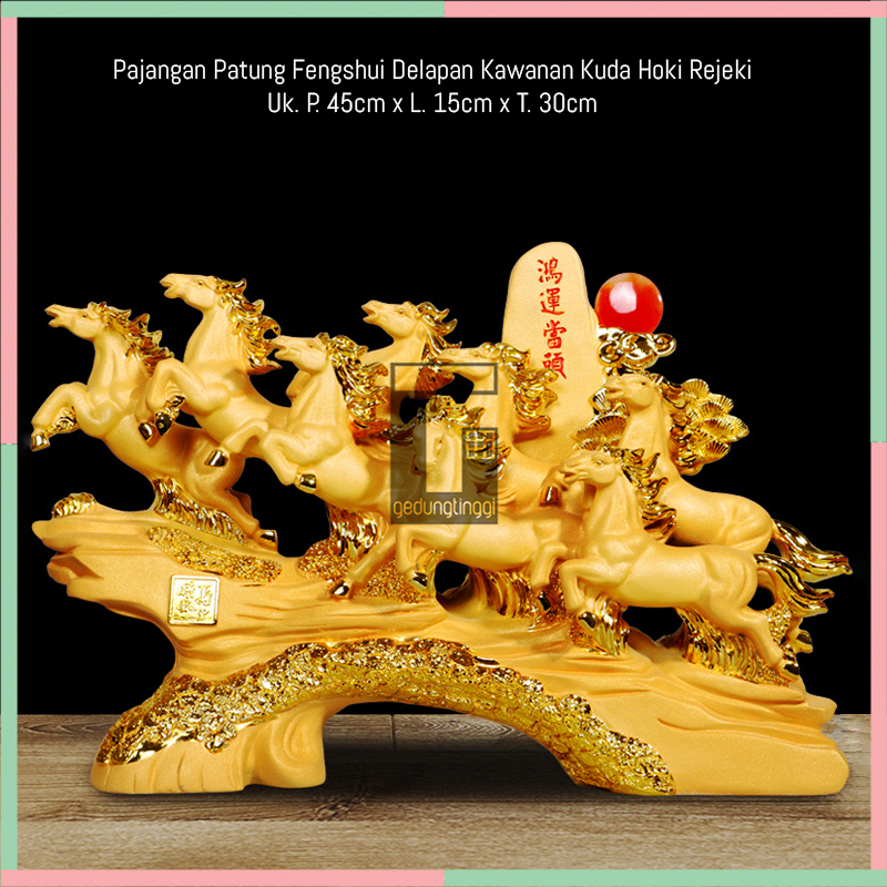 Pajangan Patung Mainan Boneka Meja Kantor Shio Sio Kuda Kudaan Poni Pony Fengshui Feng Shui Fengsui Decoration Gelang Amulet Keberuntungan Rejeki Gold Emas Klok Altar Sembahyang Batu Giok Resin Rupang Gelang Tasbih Buddha Budha Statue Necklace Besar Jumbo