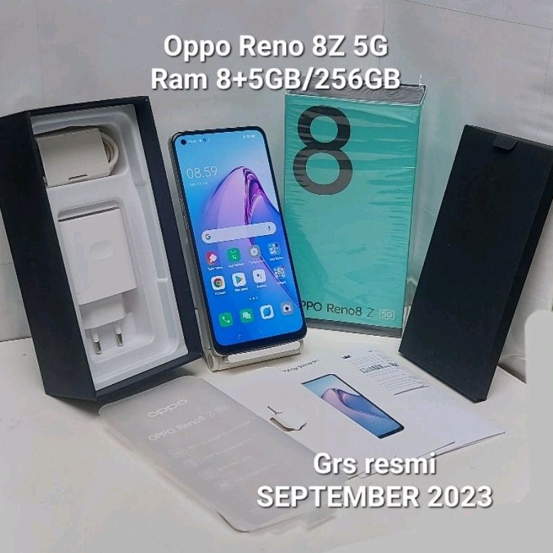 Oppo Reno 8z 5G Ram 8+4GB/256GB Second Fullset Super Mulus Resmi Oppo Indonesia