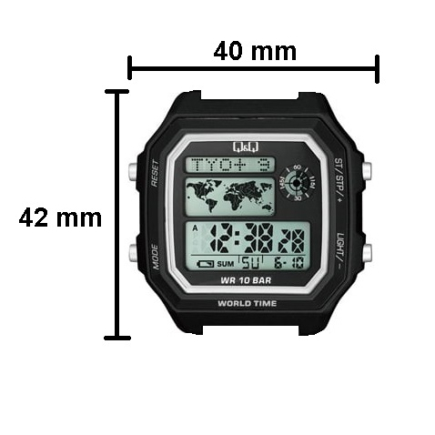 Jam Tangan Pria Sporty Casual Rubber Digital Original Q&amp;Q QnQ QQ M196 M196J Series