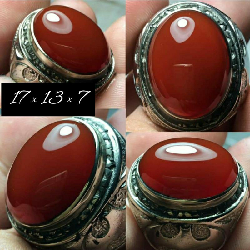 EST. JARI 8 - 9 NATURAL AKIK YAMAN MERAH HATI AYAM