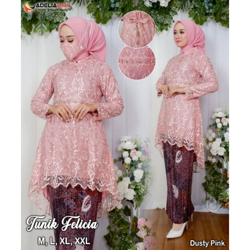 Melia Kebaya - Setelan Kebaya Tunik Felicia / Kebaya Tunik Tulle Terbaru / Kebaya Lamaran / Kebaya Cantik