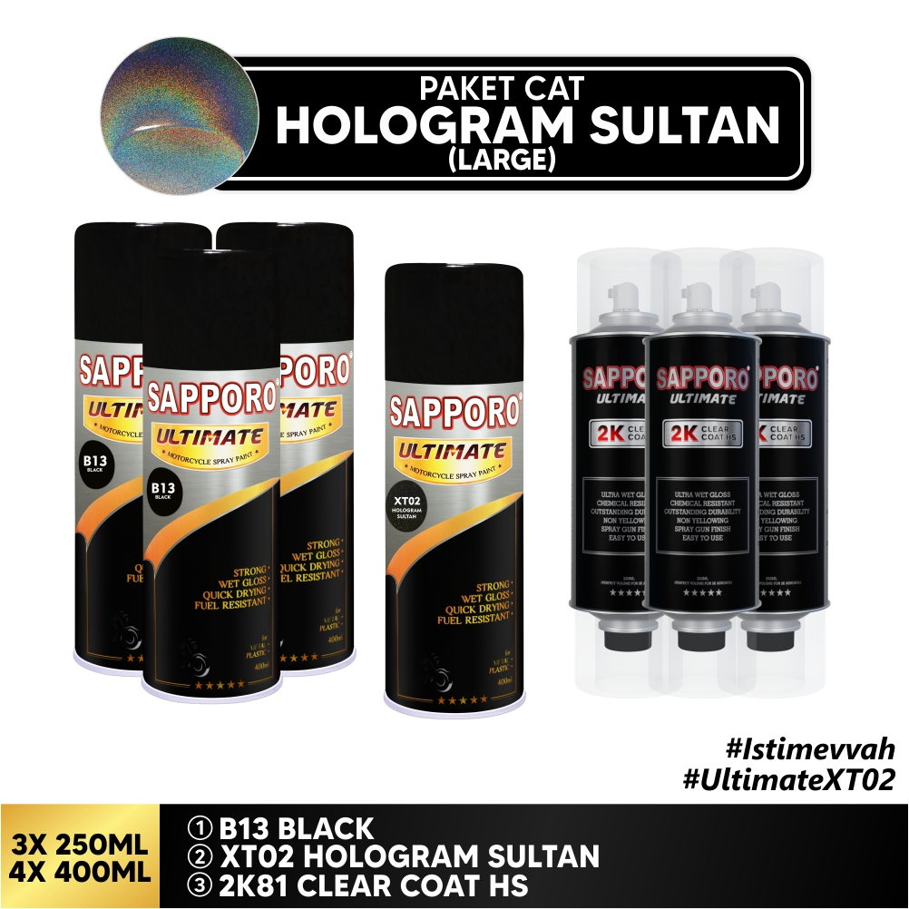 Paket Cat Hologram Sultan Big / Sapporo Ultimate / Cat Spray Semprot Aerosol Terbaik