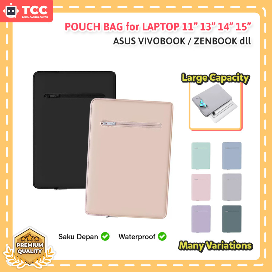 Laptop Asus 13 14 15 Vivobook Zenbook Sarung Tas Sleeve Pouch Bag Case Pouch Handbag Laptop Full Cov