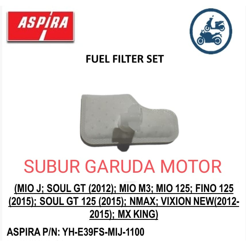 FILTER POMPA BENSIN MIO J SOUL GT M3 FINO 125 VIXION NEW LIGHTING NMAX OLD MX KING MERK ASPIRA MOTOR