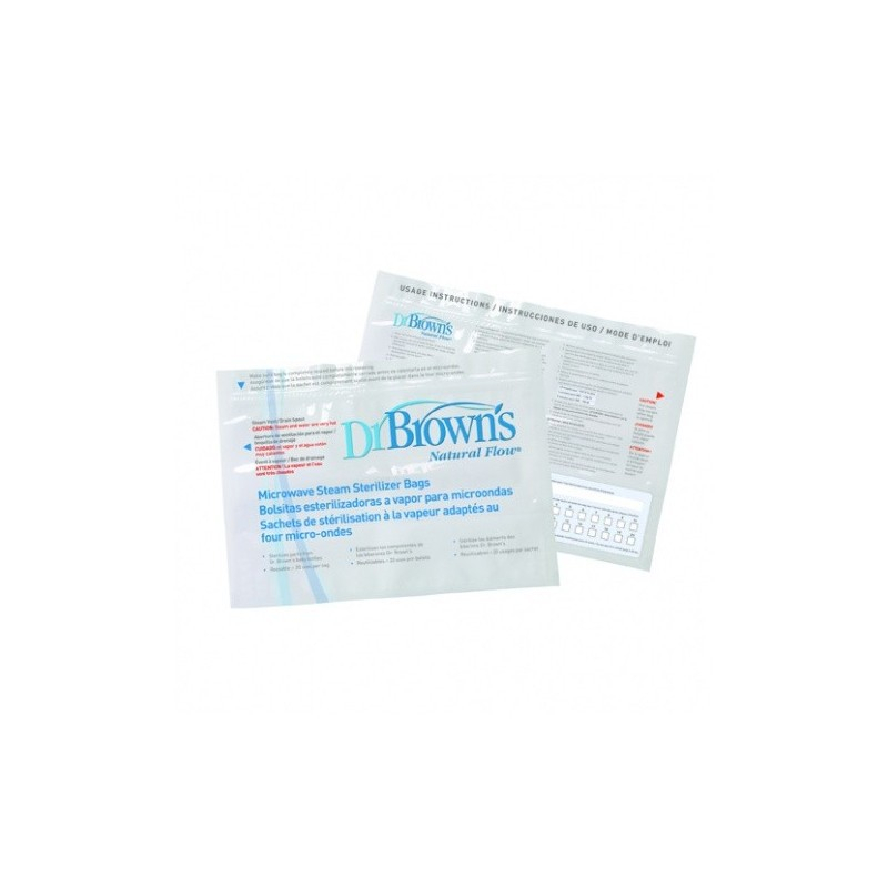 Dr.Brown's Microwave Steam Sterilizer Bag, 5-Pack (20 uses per Bag)