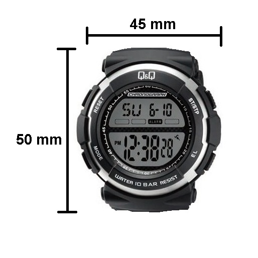 Jam Tangan Pria Casual Sporty Rubber Digital Original Q&amp;Q QnQ QQ M159 M159J Series