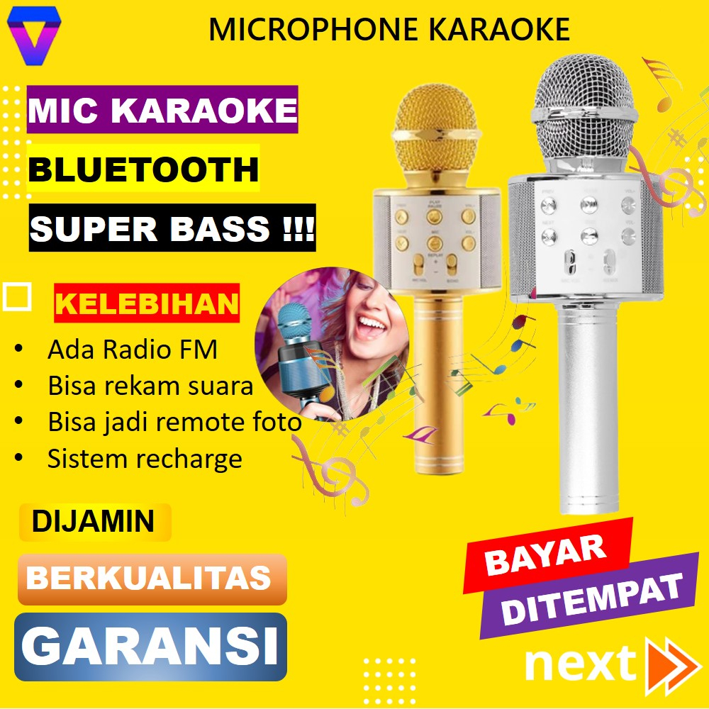 MIC WIRELESS MICROPHONE KARAOKE PORTABLE MIKROFON SPEAKER BLUETOOTH MIKROPON TANPA KABEL SPEAKER MIC SUARA NYARING JS192