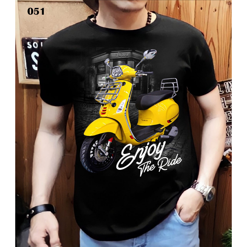 Shalch trendy / Kaos Distro Pria Motif vespa / Atasan Pria vespa Klasik