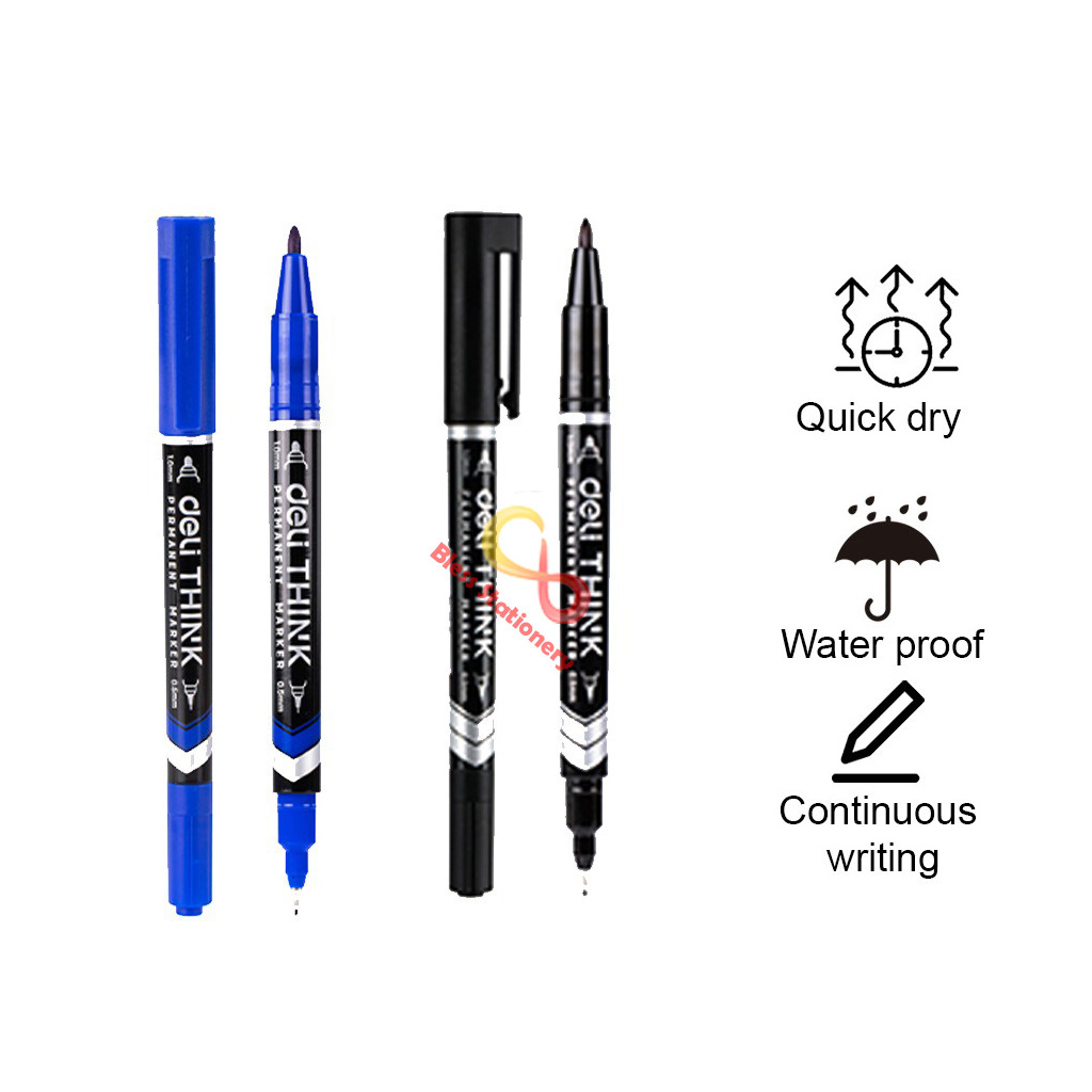 

Deli Spidol permanen 0.5mm & 1.0mm Permanent marker 2 ukuran