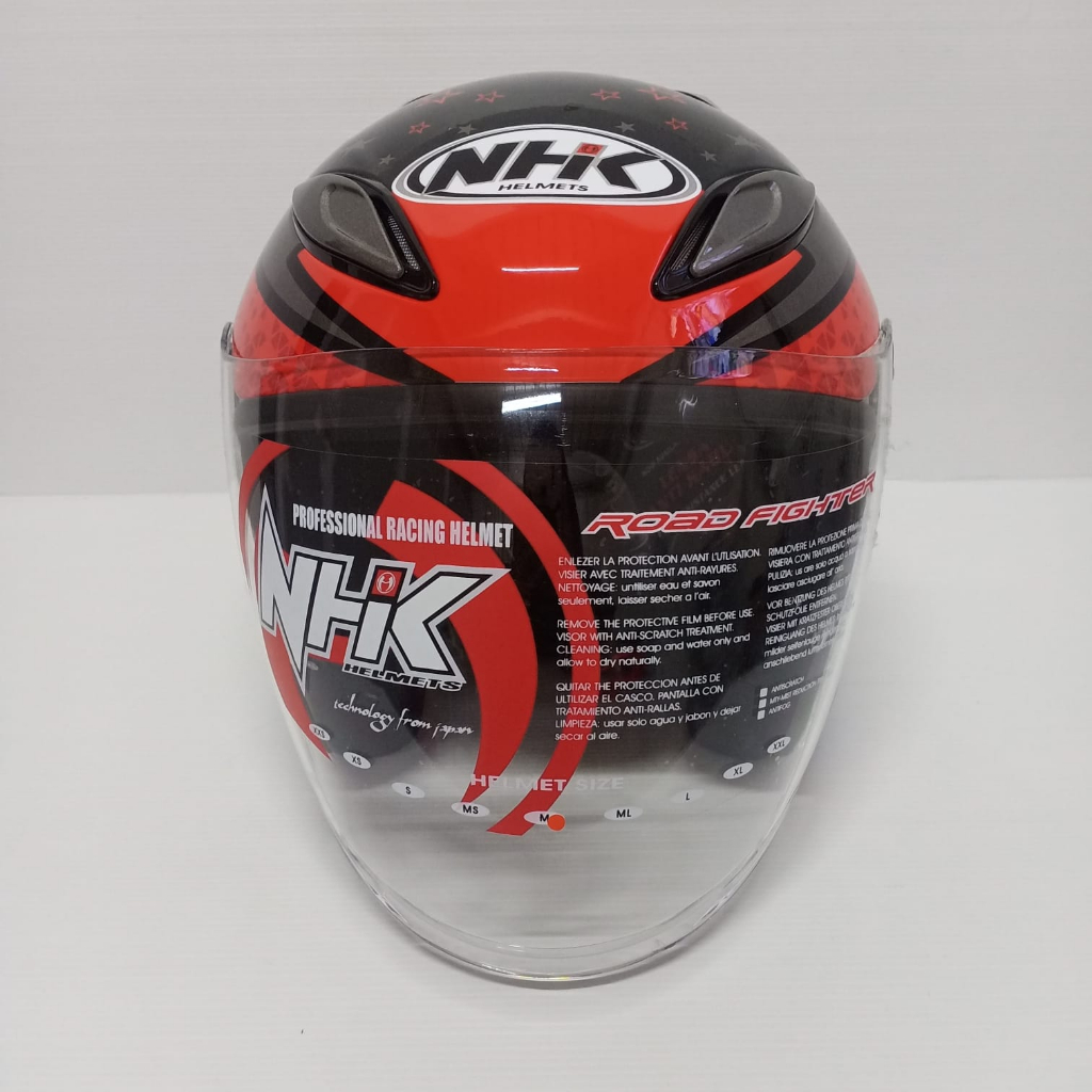 HELM NHK R6 STARLITE GREY RED NHK R-6 MOTIF GREY RED