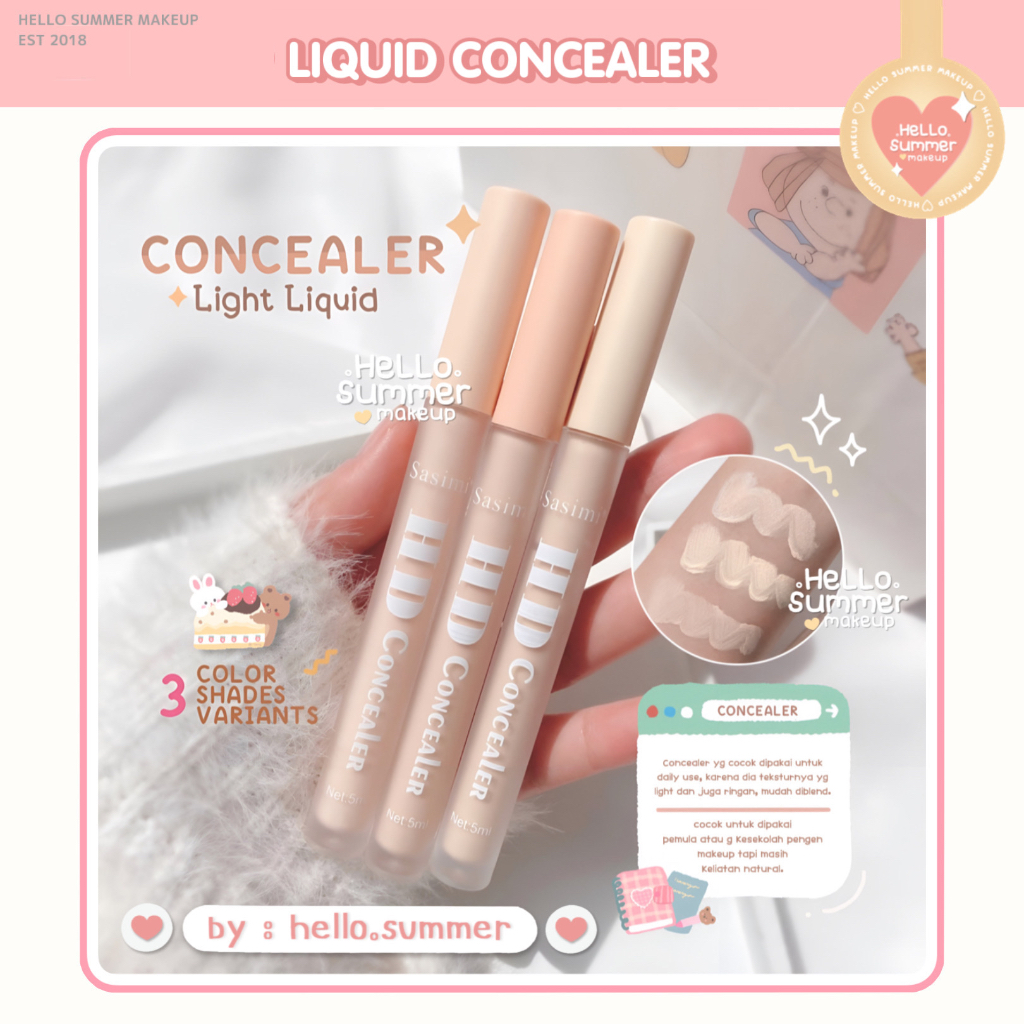 Sasimi HD Liquid Concealer &amp; Corrector Face 5ml Full Coverage