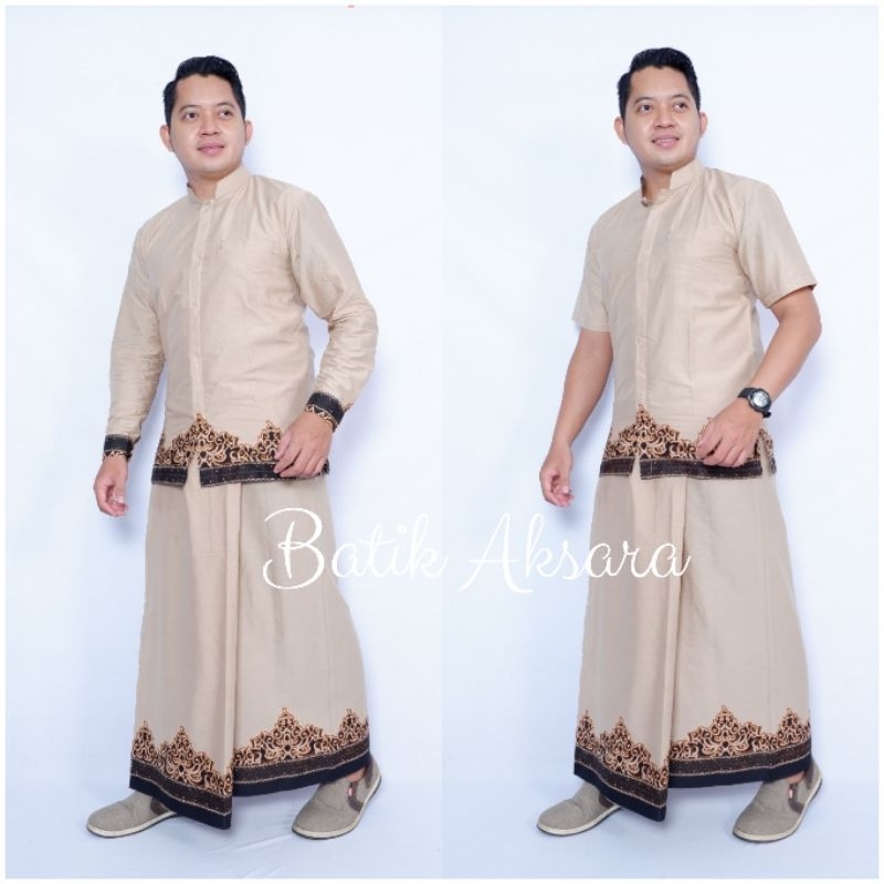 Setelan Sarung Batik / Setelean Sarung Premium / Setelan Baju Koko Batik