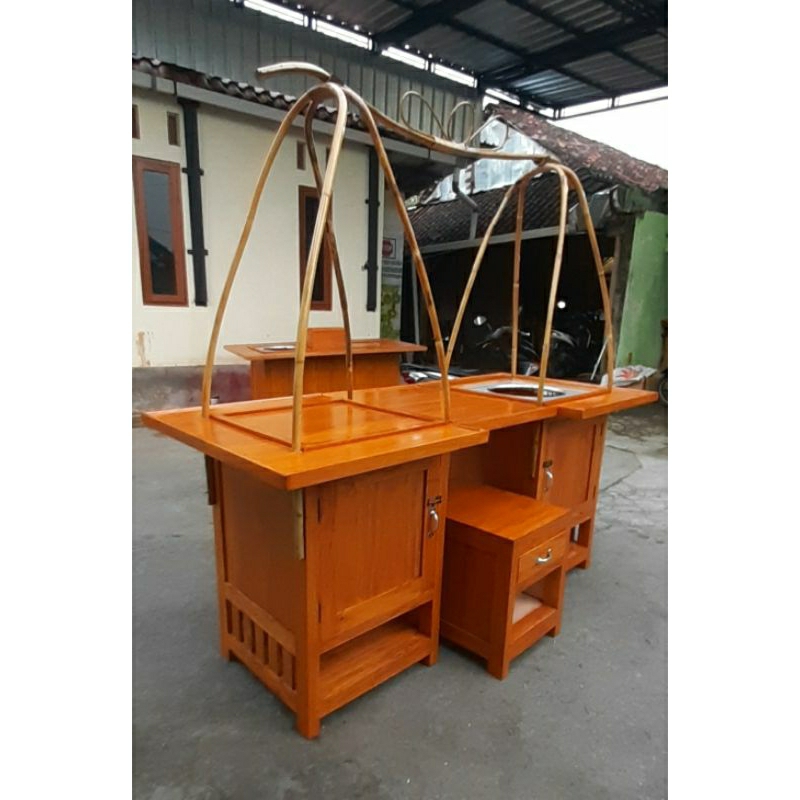 Gerobak soto pikul pisah / gerobak pikul jari / gerobak gulai dan sate