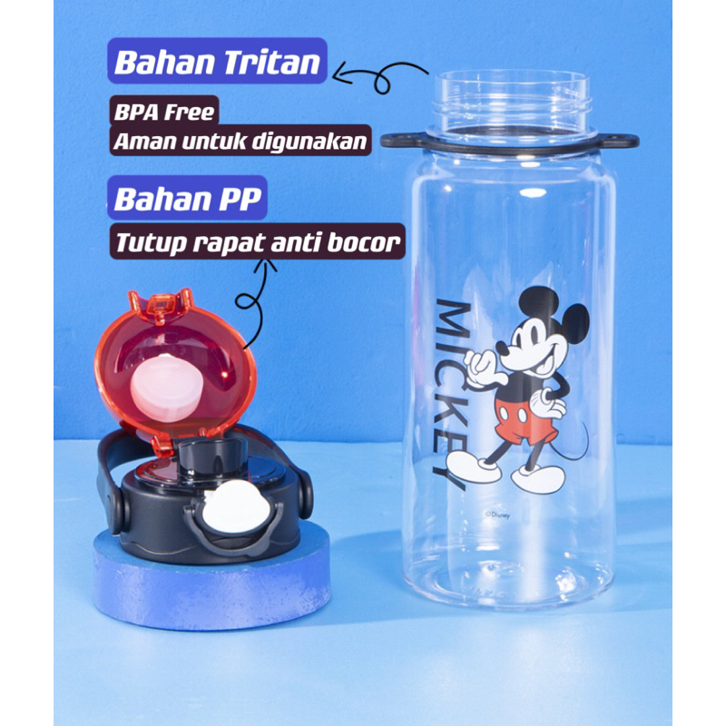 Botol Minum Besar 1.2 Liter Spiderman Captain Elsa Mickey Bahan Tritan