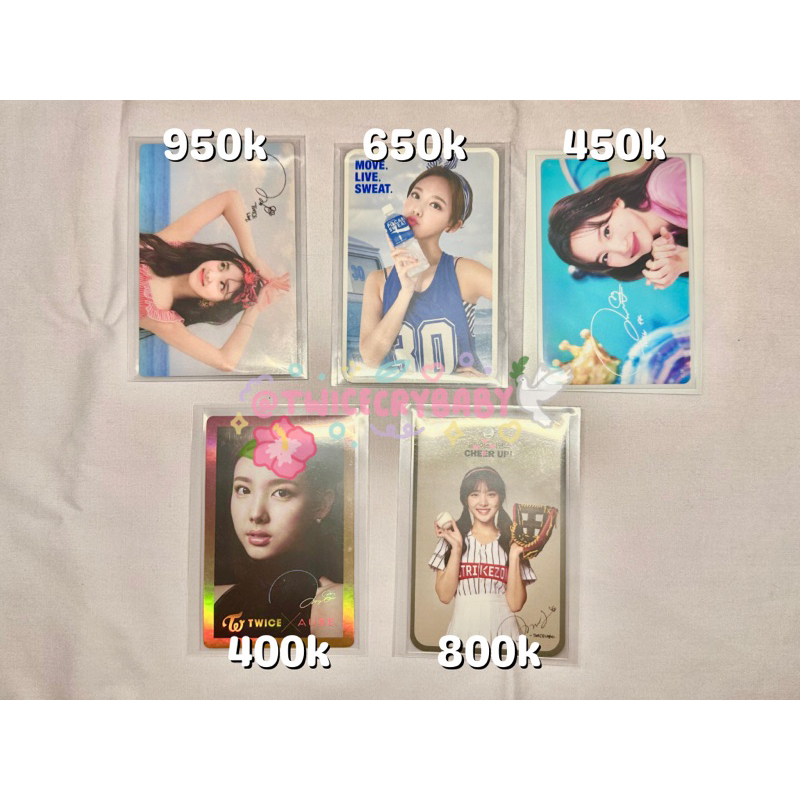 twice nayeon RARE photocards (summer nights broadcast sn bc pocari twicelights clear aube strikezone