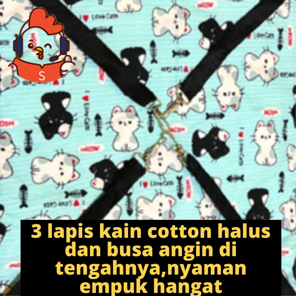 ayunan rumah gantung hamster sugarglider kucing dll premium busa angin kain cotton halus uk -+39x39cm zeorfarm