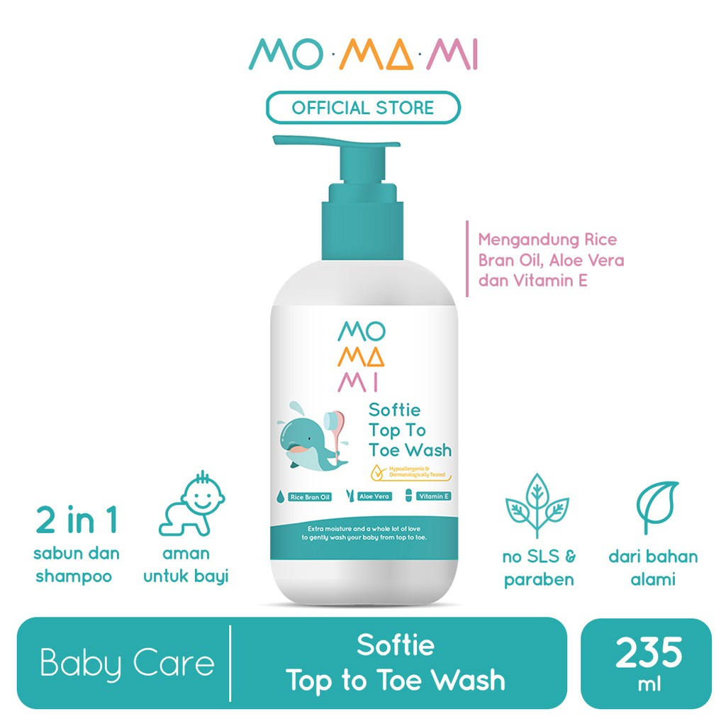 Momami Softie Top To Toe Wash 235ml - Sabun Shampoo Bayi