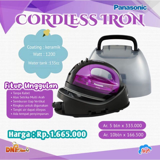 prelove setrika tanpa kabel viral panasonic / setrika tanpa kabel / setrika ungu