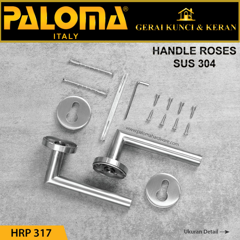 Handle Pintu Roses PALOMA HRP 317 LHT TOMER STAINLESS STEEL