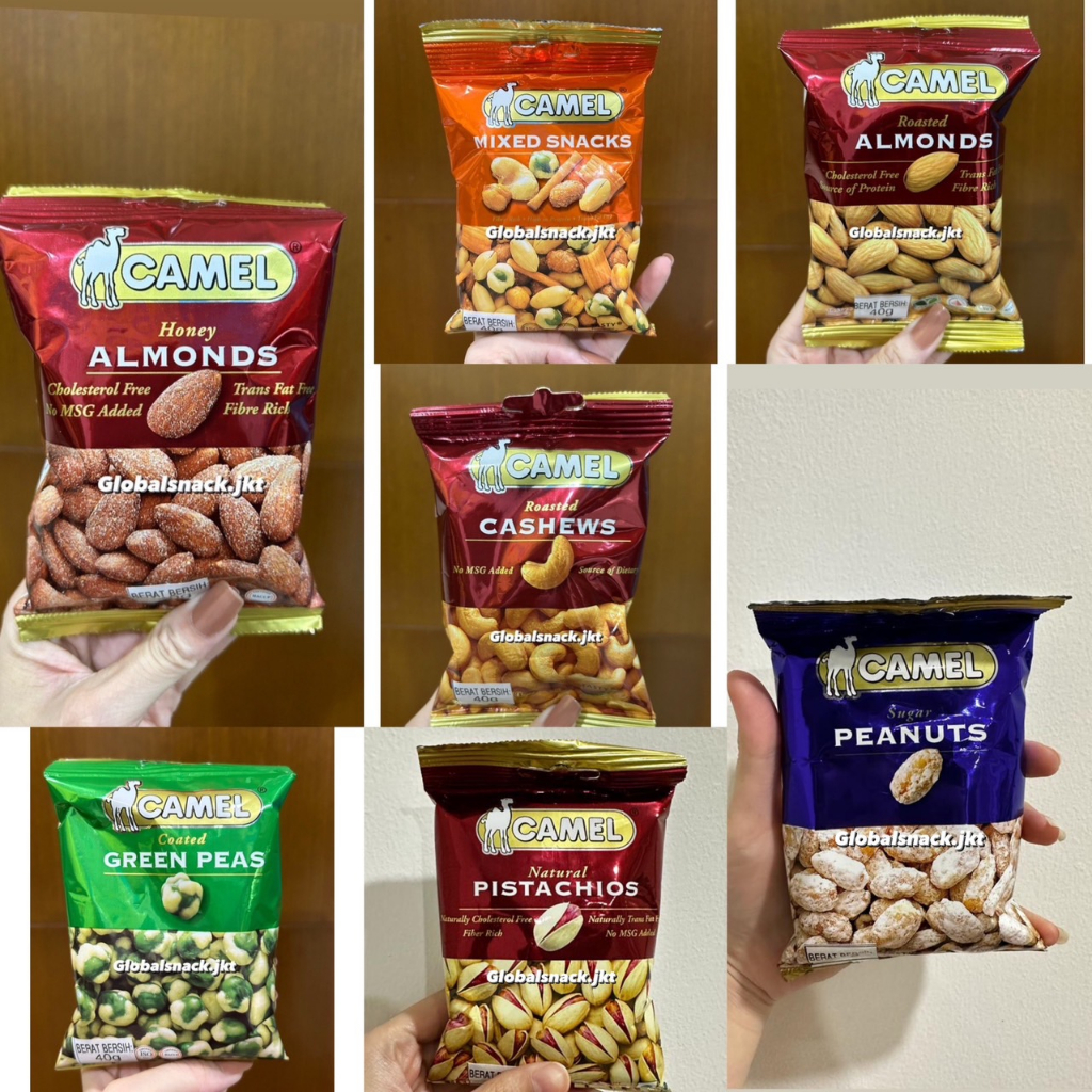 

CAMEL NUTS KACANG COATED GREEN PEAS / MIXED SNACKS / ROASTED SALTED CASHEWS / ROASTED ALMONDS / HONEY ALMONDS