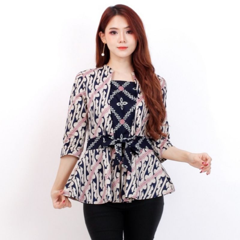 ATASAN BATIK WANITA A033-311/BLOUSE BATIK - BAHAN KATUN STRETCH