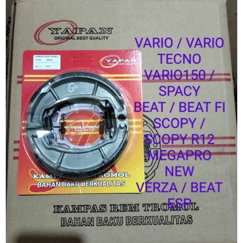 PIRODO VARIO KAMPAS REM BELAKANG TROMOL HONDA BEAT FI / VARIO / SCOPY / BEAT / BEABEAT ESP / VARIO TECNO / VARIO150 / VERZA / SPACY / MEGAPRONEW / SCOPY RING12