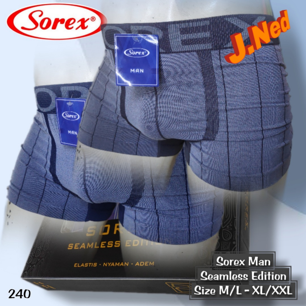 J240D 1 BOX ISI 2 PCS CELANA DALAM PRIA BOXER SOREX SIZE M - XXL