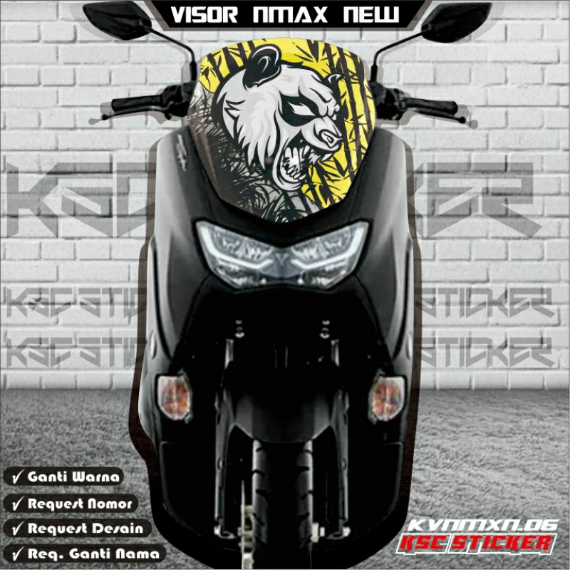 Stiker Visor Nmax New Panda (K29) Decal Sticker Visor Nmax New Panda