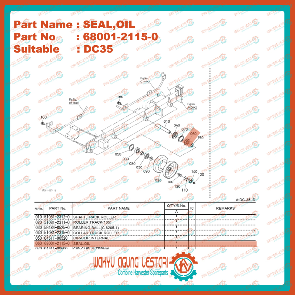 Majutak Gentar45 Oil Seal,Seal, Oil, Dc 35,Dc35,Combine Harvester,Combine Harvester Dc