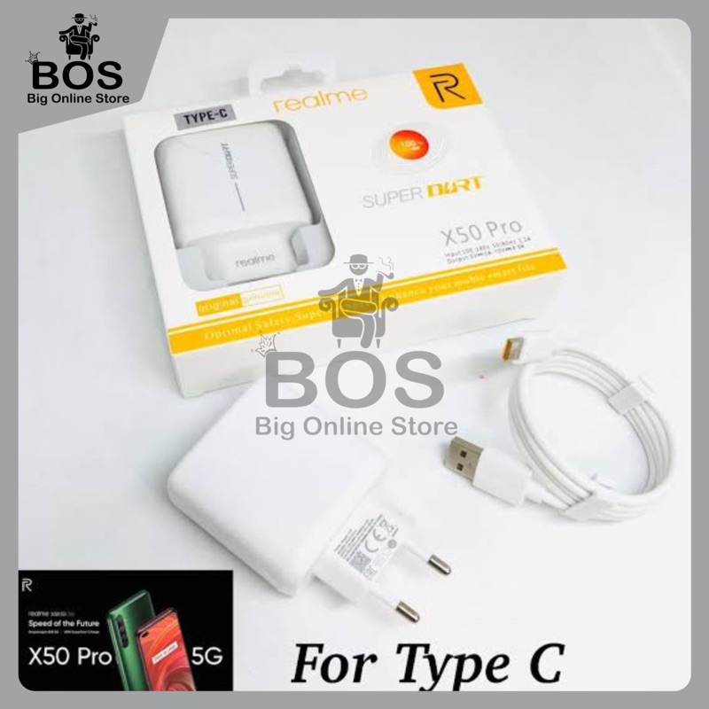 BOS - TC REALME X50 PRO 65W 1USB MICRO &amp; TYPE C | CHARGER CASAN VOOC