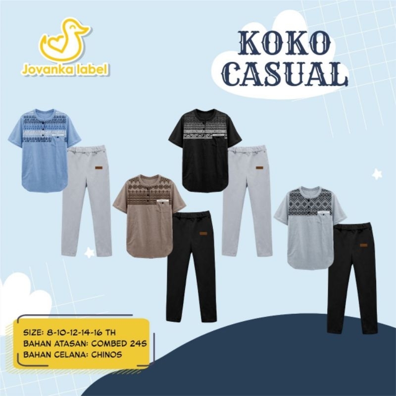Ready ‼️ Set Koko Casual By Jovanka Label Set Koko Bahan Nyaman Teen series bisa Cod