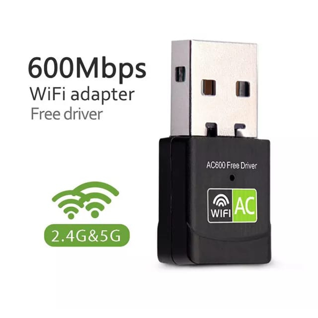 USB WIFI Penangkap Sinyal Wireless Adapter 600Mbps DualBand Di Laptop PC - 802.11N 11AC / USB 2.0