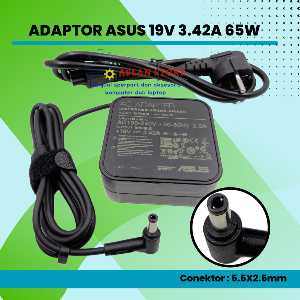 65W 19V 3.42A Adaptor Charger Asus A46 A46C A46CA A46CB A46CM X450 X450CA X450CC X450VC X502 X502CA X550CA X550CA X550CC