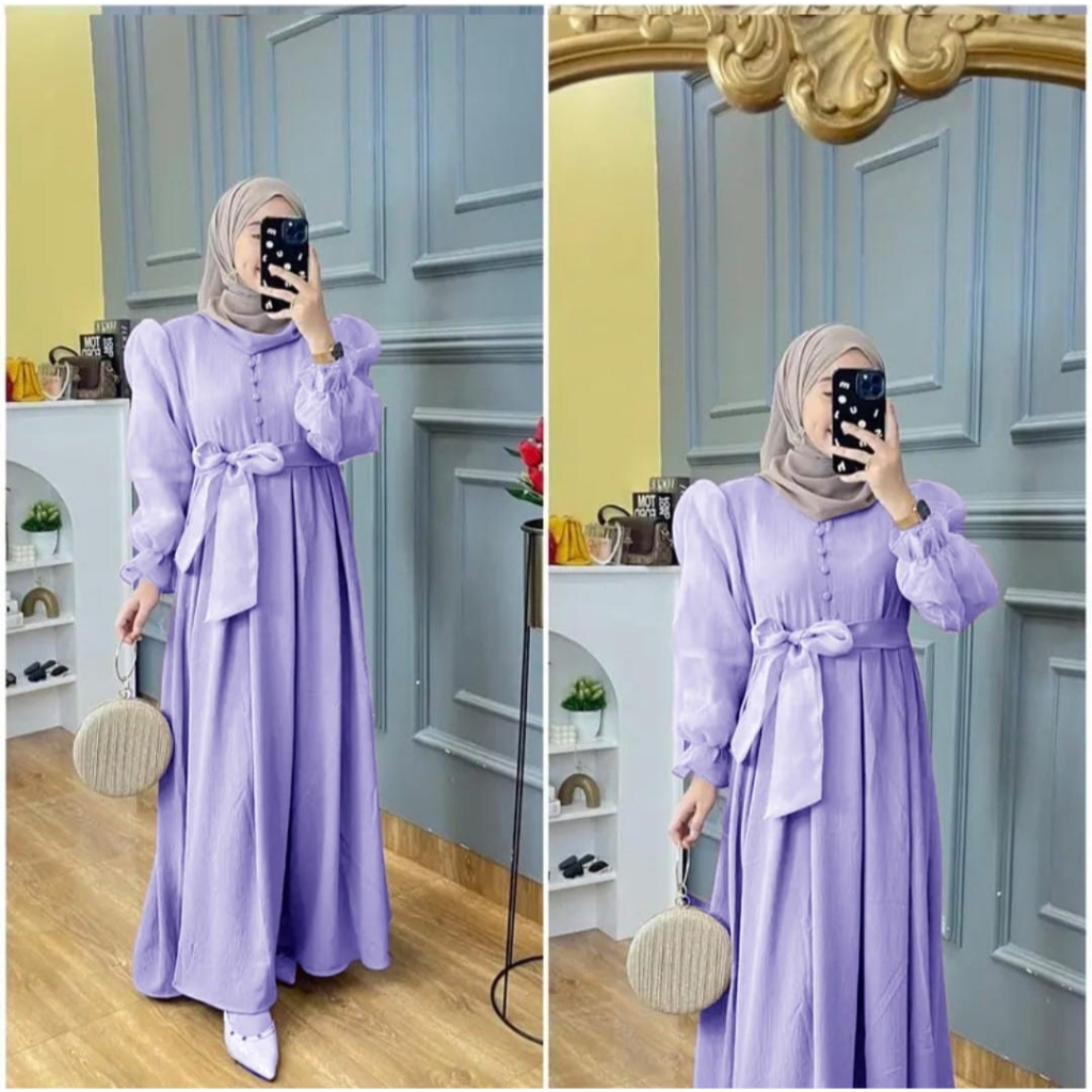 REALPIC MAXY CATALYA 3 UKURAN M L XL FASHION PAKAIAN WANITA DRESS GAMIS MAXI BUSUI MR BAHAN CRINKLE ADA VIDEO REAL PRODUK