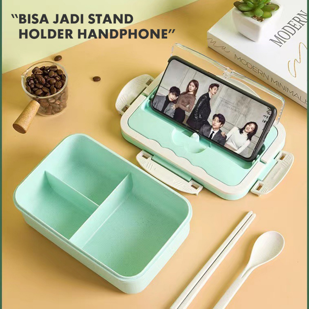 Lunch Box Set Kotak Bekal Makan 1000ml 4 In 1 Dengan Alat Makan | Kotak Bekal Anak dan Dewasa