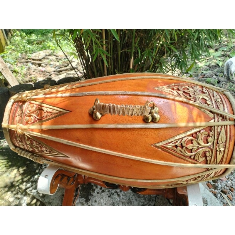 kendang jawa ciblon ukiran kayu mahoni