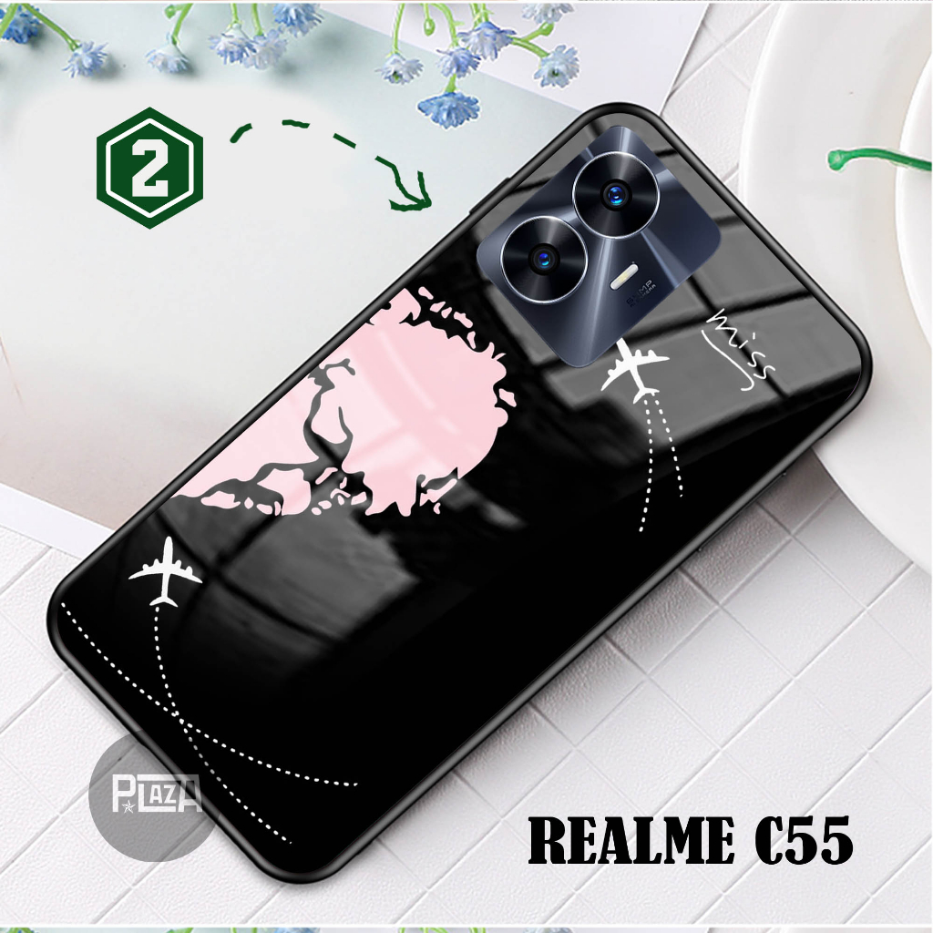 Softcase Glass Kaca COUPLE [K119] REALME C55 Terbaru Casing Handphone-Pelindung Handphone