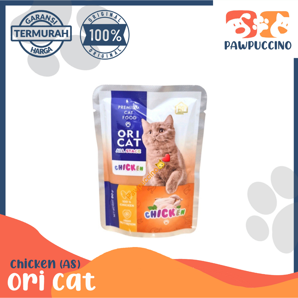 Ori cat pouch 80gr,Makanan basah(Wet food) kucing kitten &amp; adult