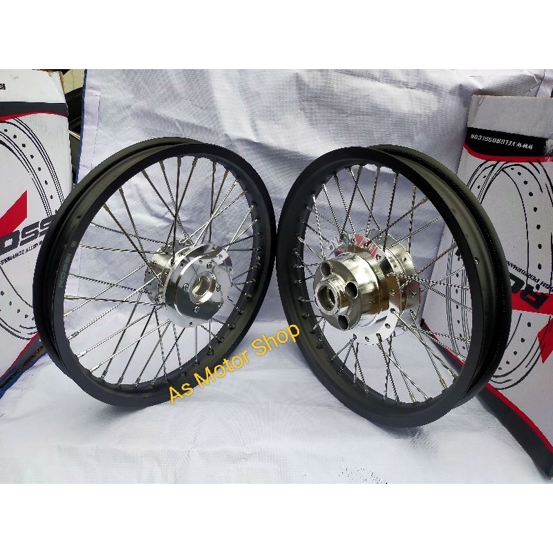 Sepaket velg rossi ukuran 160 - 185 ring 17 tromol set megapro primus free rakit