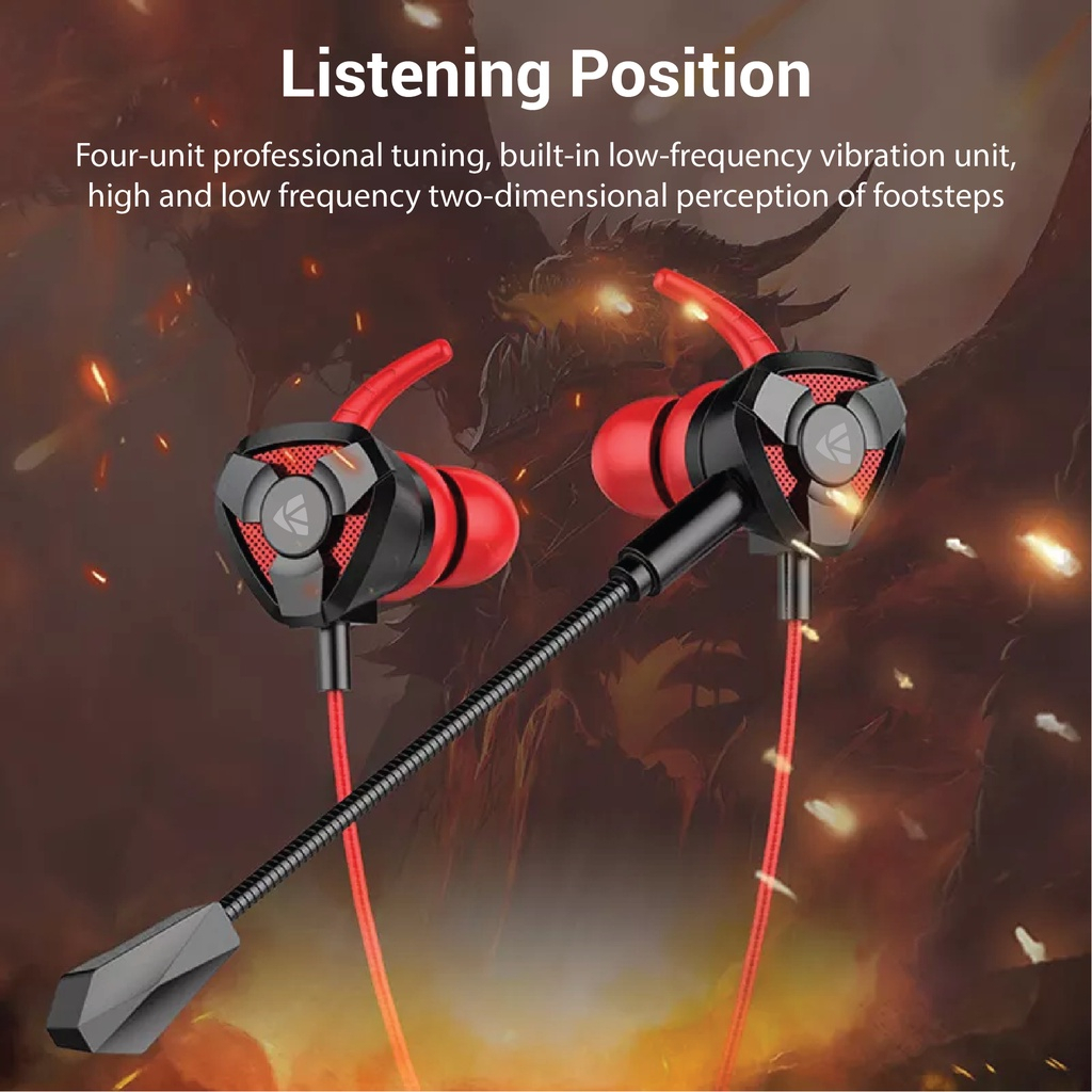 Headset Gaming G9 Wired Earphone Kisonli Kabel Jack 3.5 mm With Microphone - ACS