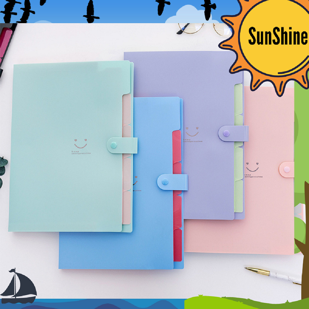 

✨ Sunshine Fancy ✨ Tas File / Dokumen Folder A4 Motif Smiley 5 Layer MF0018