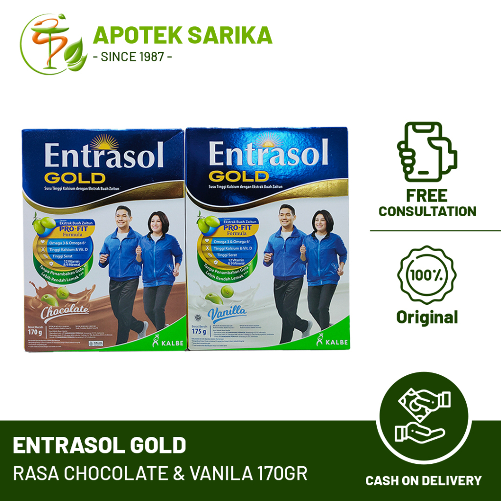 

Susu Entrasol Gold 170 Gr dan 580 Gr Coklat - Vanilla ( Susu Kalsium Usia Lebih Dari 50 Tahun )