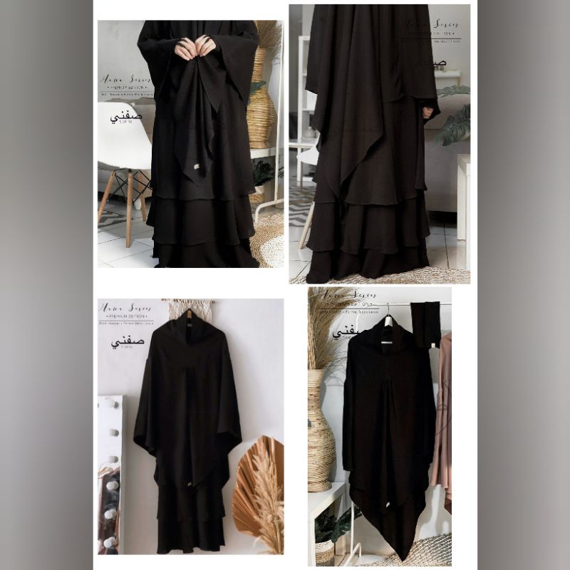 (PRELOVED) Set Gamis Hawa by Sofni Full Black size S