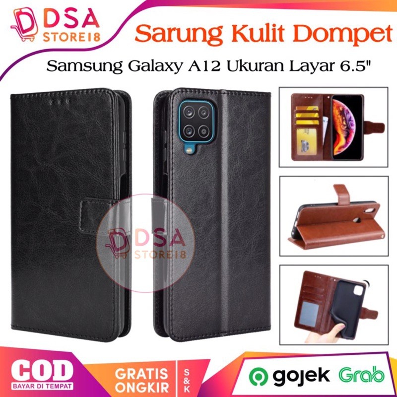 Case Samsung A12 / Casing Samsung A12 / Leather Case Flip Cover Wallet Dompet Hp Casing Kulit