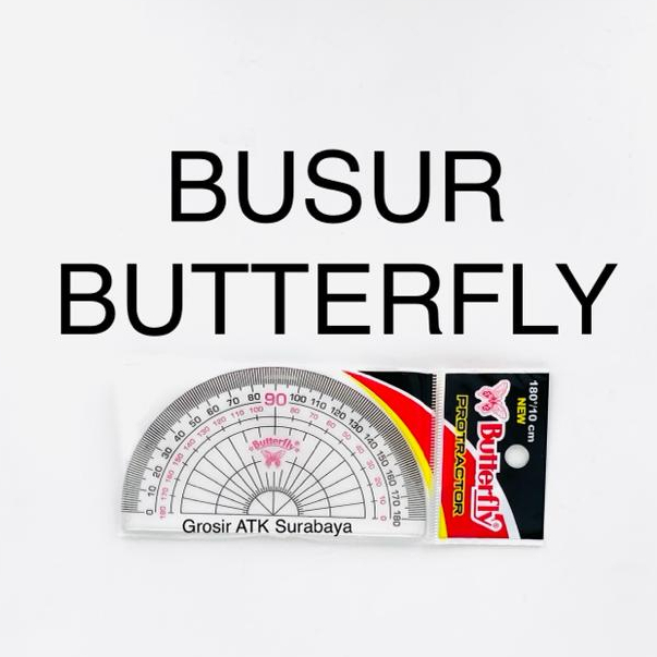 

Penggaris Garisan BUSUR BUTTERFLY 180 Derajat 10 CM