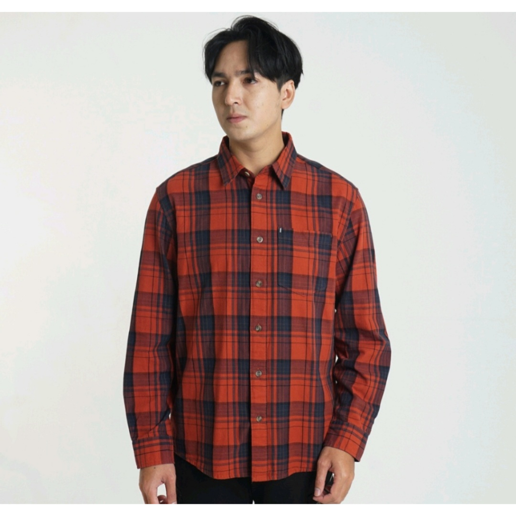 Kemeja MGEE Original Basic Katun Lengan Panjang Texas 016 Red